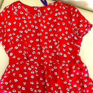 Woven Red Maternity & Nursing Tee